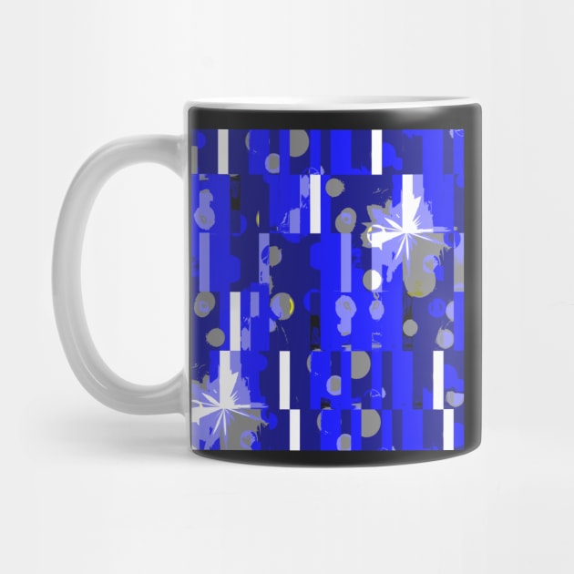 Blue and White Abstract Geometrical Pattern by OneLook